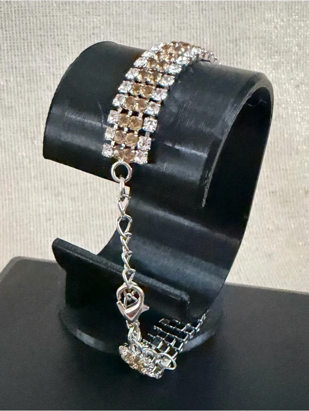 Gold-Tone Leaf Bracelet and Crystal Multi-Row Bracelet Set